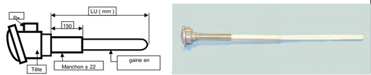 Thermocouple haute température, canne pyrométrique